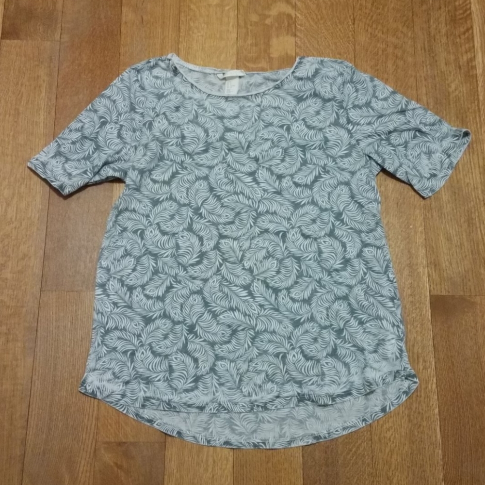 Short Sleeve Leaf Design Tee H&M